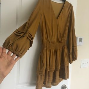 Ivy & Leo mustard/gold ruffle dress